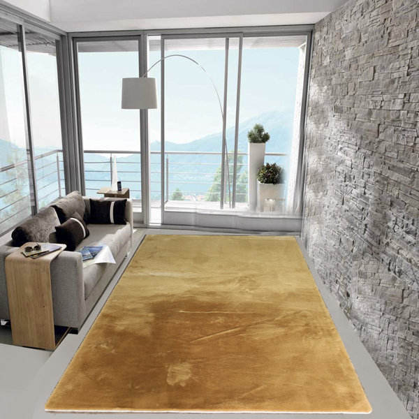 Fairmont Park Natural Faux Rabbit Fur Rug Ultra Soft Wool Shaggy Thick